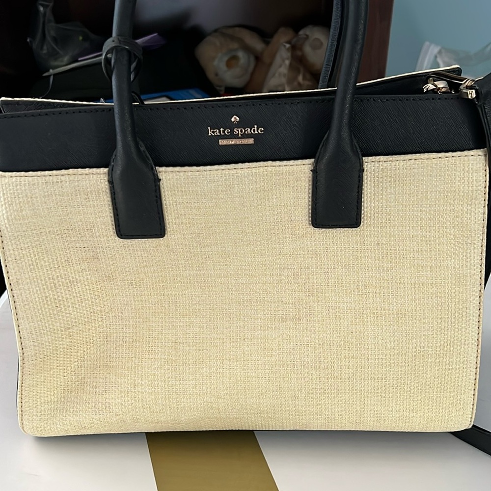 Kate Spade Black and Cream Structured Tote